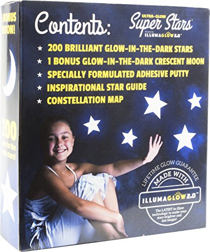Ultra Glow in the Dark Stars; 200 Count w/ Bonus Moon