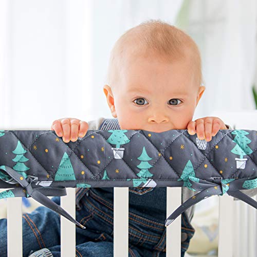 3-Piece Padded Baby Woodland Crib Rail Cover Protector Set from Chewing, Crib Rail