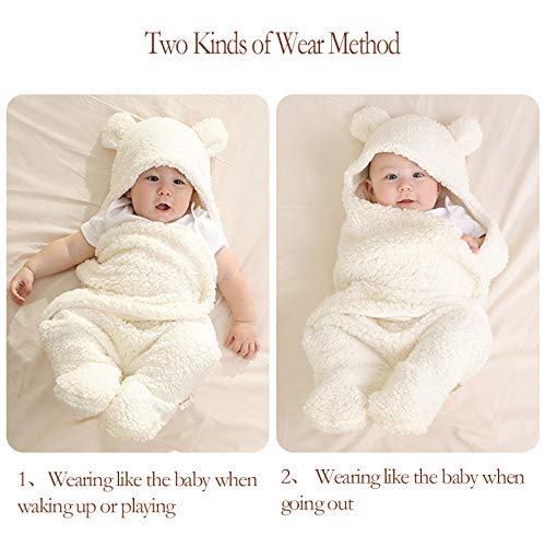 Baby Swaddle Blanket Boys Girls Cute Cotton Plush Receiving Blanket Newborn Sleeping