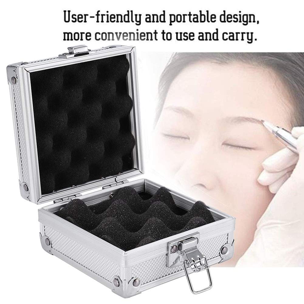 Tattoo Kit Carrying Bag Box Storage Case, Rotekt Tattoo Machine Gun Organizer Holder Aluminum Travel Storage Electronics Packing Box with Lock Silver for Tattoo Supplies