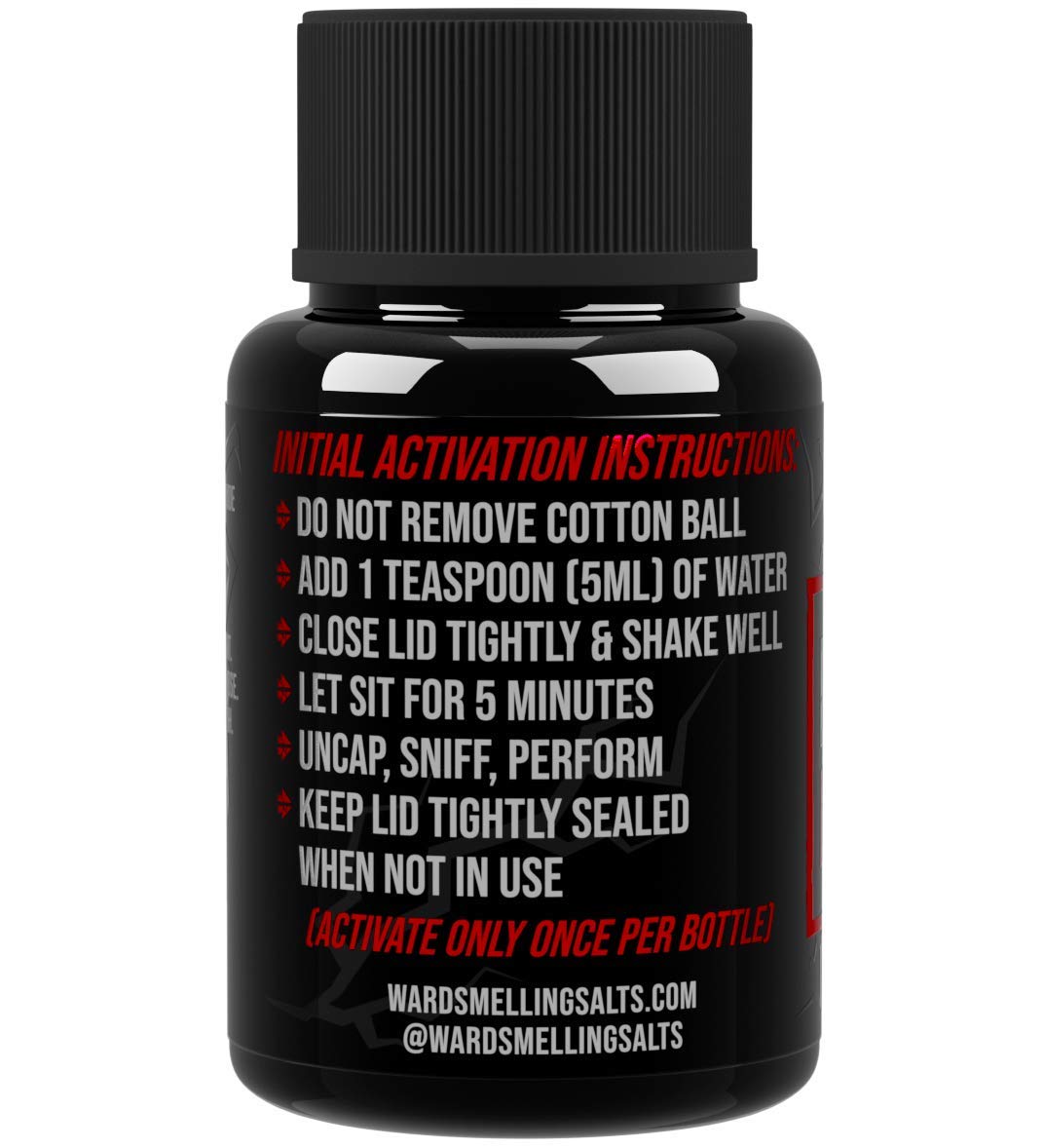 Ward Smelling Salts - Bottled Insanity - Insanely Strong Ammonia Inhalant for Athletes | Smelling Salt for Athletes - Powerlifting Hockey Football Weight Lifting and More | Insane Smelling Salt