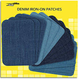 ZEFFFKA Premium Quality Denim Iron-on Jean Patches Inside & Outside Strongest Glue