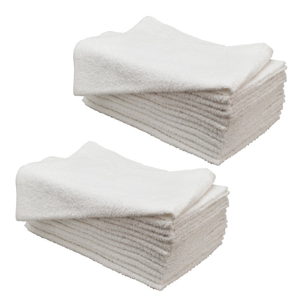 2 Dozen 16" x 27" WHITE Chemical Bleach Resistant Cotton Salon Safe Spa Towels