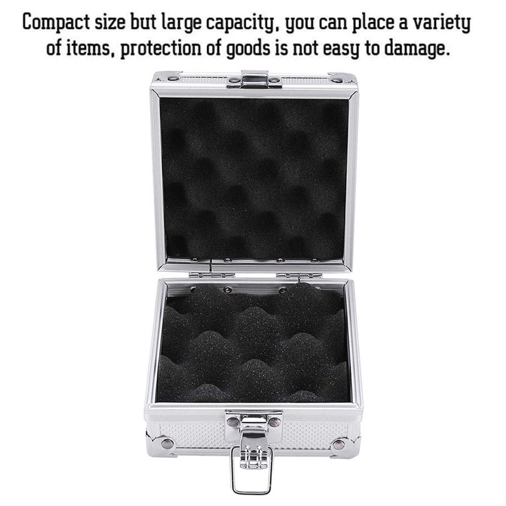 Tattoo Kit Carrying Bag Box Storage Case, Rotekt Tattoo Machine Gun Organizer Holder Aluminum Travel Storage Electronics Packing Box with Lock Silver for Tattoo Supplies