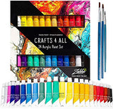 Acrylic Paint Set 24 Colors by Crafts 4 ALL Perfect