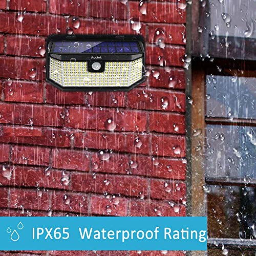 Aootek 182 Led Solar outdoor motion sensor lights upgraded Solar Panel to 15.3 in2