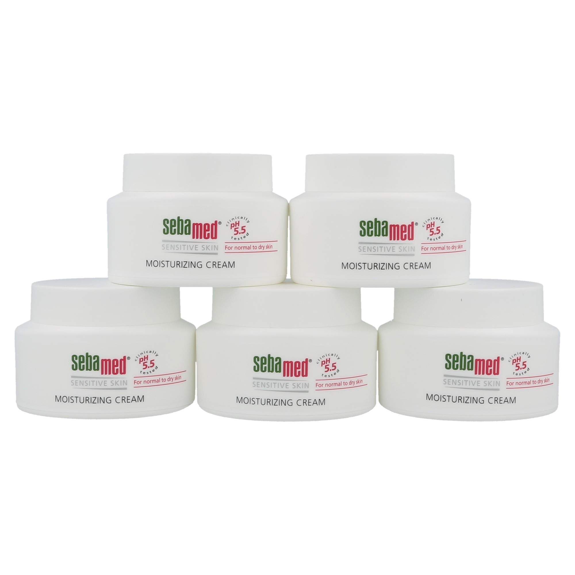 Sebamed Moisturizing Face Cream for Sensitive Skin Antioxidant pH 5.5 Vitamin E Hypoallergenic 2.6 Fluid Ounces (75mL) Ultra Hydrating Dermatologist Recommended Moisturizer (Pack of 5)