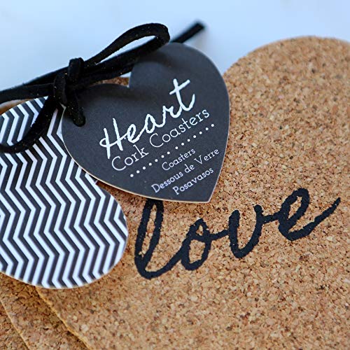 Kate Aspen "Heart" Cork Coasters, Set of 4