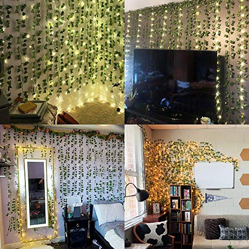 JPSOR 24pcs 158 Feet Fake Ivy Fake Vines Artificial Ivy, Silk Ivy Garland Greenery Artificial