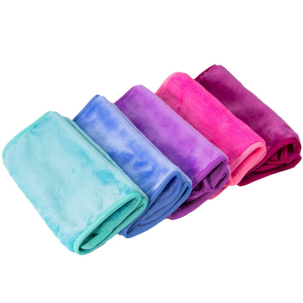 Sayatt Luxurious Practical Effective Microfiber Easier Makeup Remover Towel Soft Microfiber Deeply Cleaning Water Clean Make Up Eraser (Mixed 5)