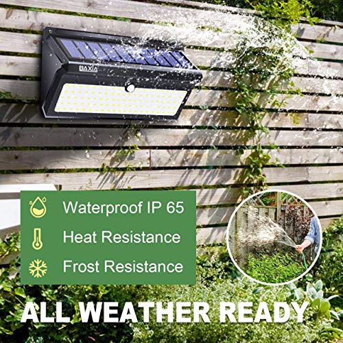 BAXIA TECHNOLOGY Solar Lights Outdoor, Wireless 100 LED Solar Motion Sensor Lights