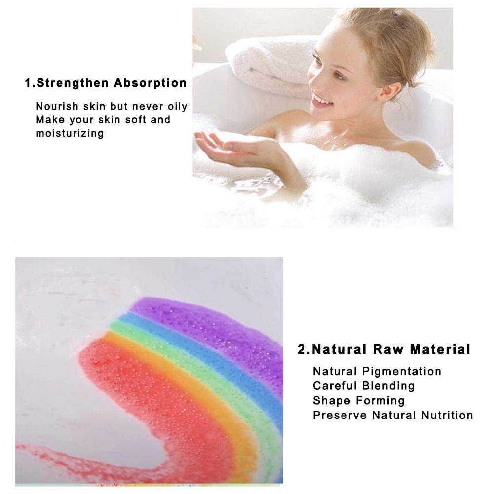 Rainbow Bath Bombs Gift Set,Bubble Magic XXL 5.8oz Bath Bombs Cloud For kids Women,Rainbow Bubble Bathbombs Suitable for Everyone, Gift idea for Birthday Valentines Anniversar(1pcs)