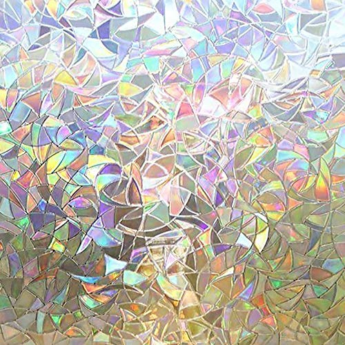 rabbitgoo Window Privacy Film, Rainbow Window Clings, 3D Decorative Window Vinyl