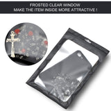 100-pack resealable mylar ziplock bags with front window Smell Proof bag packaging pouch bag for lip gloss eyelash cookies sample food jewelry electronics |flat|cute| (Teal, 3.93Ã7.08 inches)