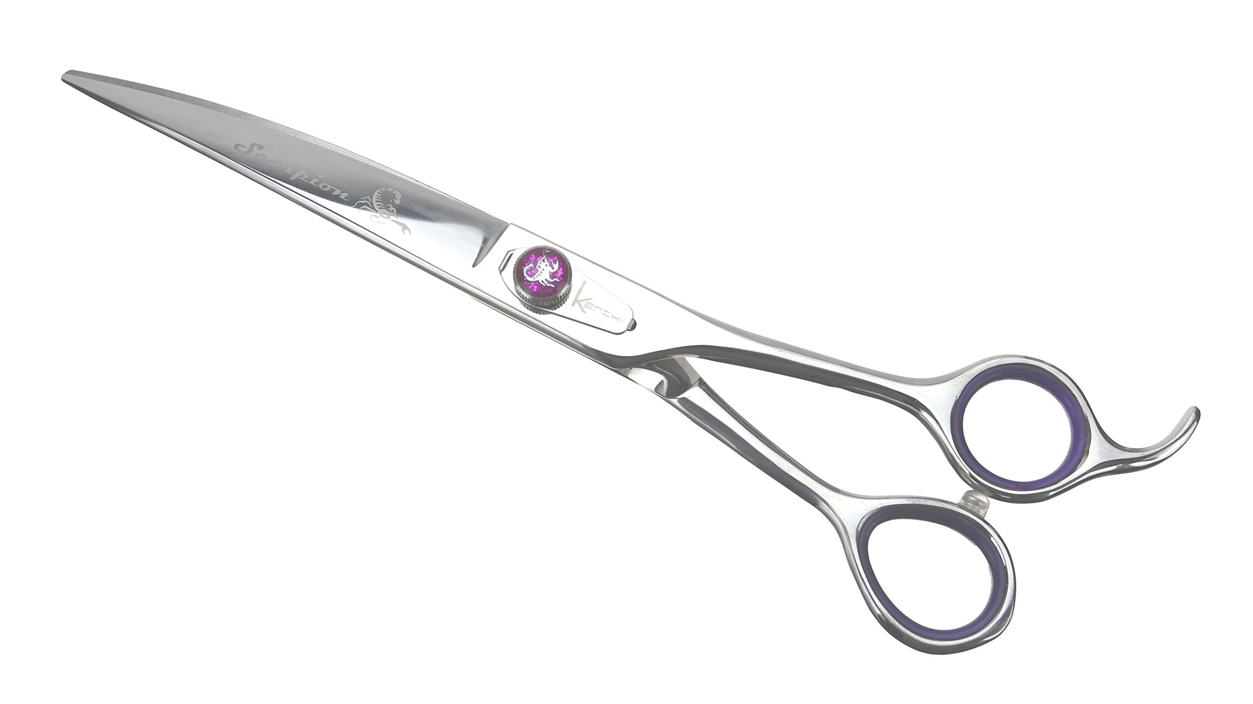 KENCHII Scorpion KESC8C Level-1 8 Inch Curved Even Handle Scissor - Silver