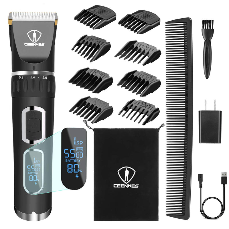 Ceenwes Hair Clippers Professional Heavy Duty Barber Shavers Machine 3-Speed Rechargeable Cordless Haircutting Tools for Men and Family Use