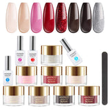 Lavender Violets Fast-Dry-Dip-Powder-Nail Kit of 8 Colors Rapid Dry Classic Acrylic-Dipping Powder System with Nail File J751