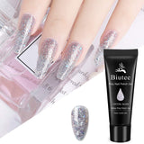 Glitter Poly Gel Poly Nail Extension Gel Kit Poly Nail Kit Builder Gel Poly Gel for Nail Kit Glitter Clear Pink Color Nail Extender Gel
