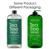 Majestic Pure Tea Tree Body Wash - Formulated to Combat Dry, Flaky Skin - Soothes, Nourishes and Moisturizes Irritated, Chapped, Problem Skin Areas - (Packaging may Vary) -16 fl. oz.