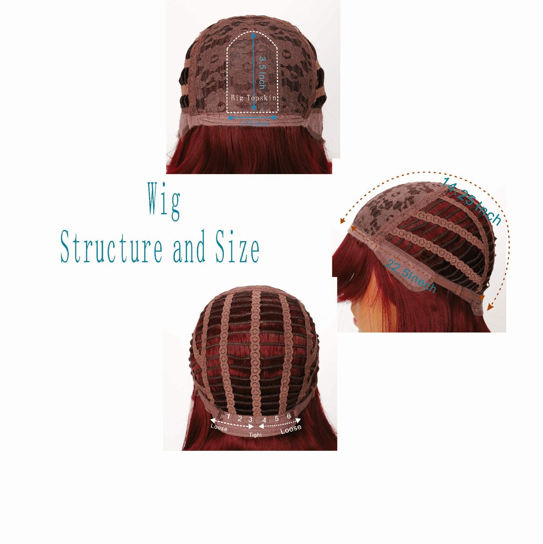 OkeBeauty Burgundy Short Bob Wig with Bangs 12 inches straight Bob Wigs for Women Synthetic Heat Resistant Wigs Cosplay Bob Wigs Wine Red (118/BUG)