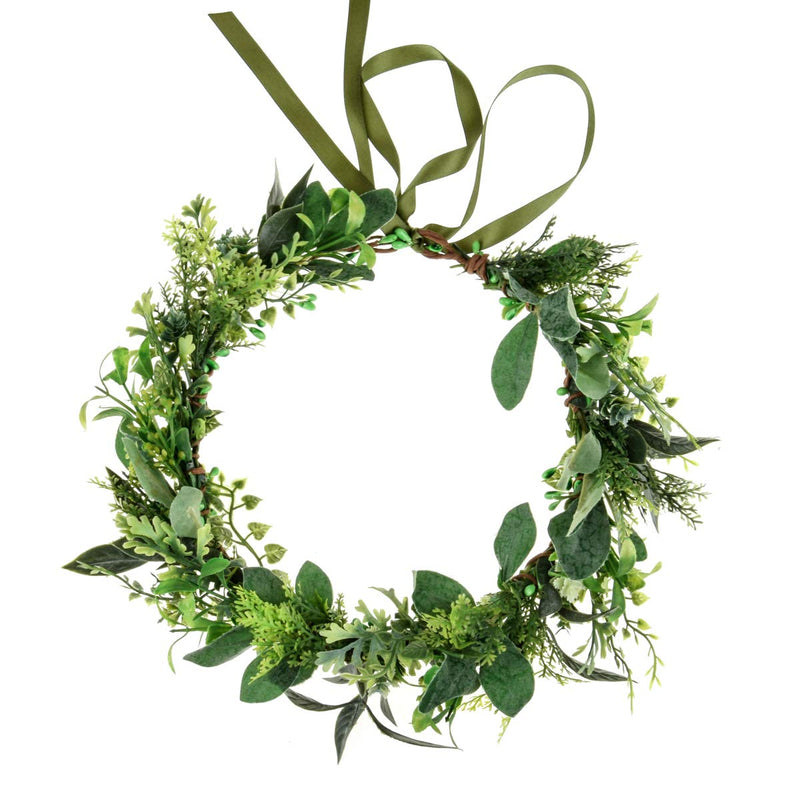Vividsun Bridal Green Leaf Crown Bohemian Headpiece Floral Headband Photo Prop (Mixed green leaves)