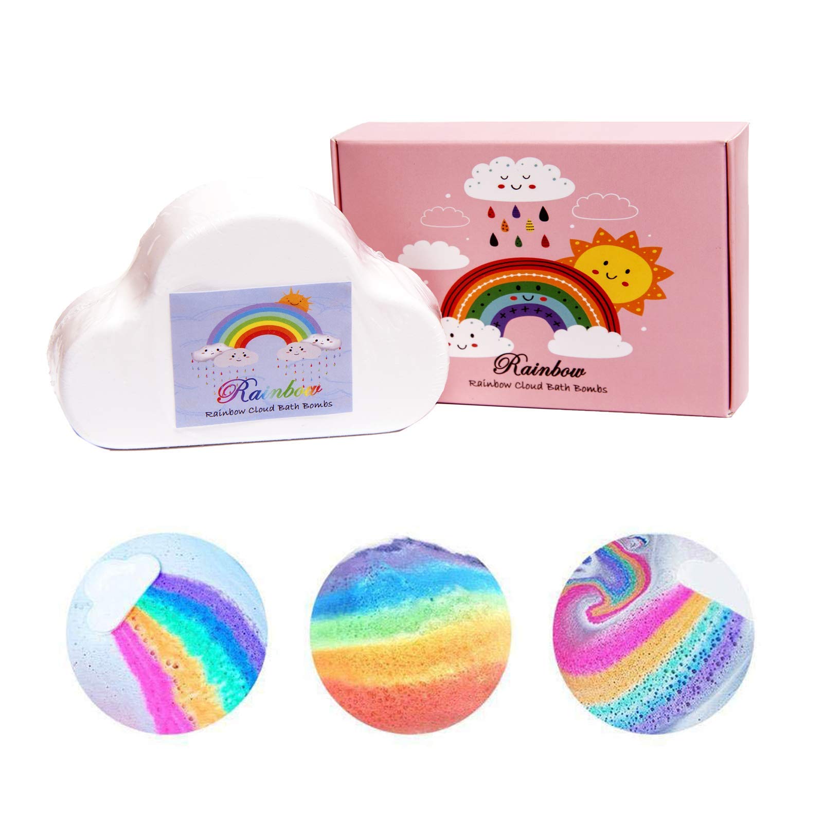 Rainbow Bath Bombs Gift Set,Bubble Magic XXL 5.8oz Bath Bombs Cloud For kids Women,Rainbow Bubble Bathbombs Suitable for Everyone, Gift idea for Birthday Valentines Anniversar(1pcs)