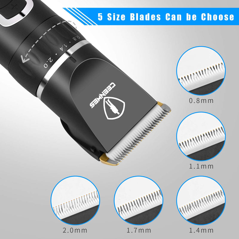 Ceenwes Hair Clippers Professional Heavy Duty Barber Shavers Machine 3-Speed Rechargeable Cordless Haircutting Tools for Men and Family Use