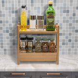 Sorbus Bamboo Makeup Organizer, Multi-Purpose Storage for Skincare, Toiletries, Desktop, Household Items, Display Stand Shelf for Bathroom Vanity Counter, Kitchen, Office (2-Tier)