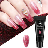 Glitter Poly Gel Poly Nail Extension Gel Kit Poly Nail Kit Builder Gel Poly Gel for Nail Kit Glitter Clear Pink Color Nail Extender Gel