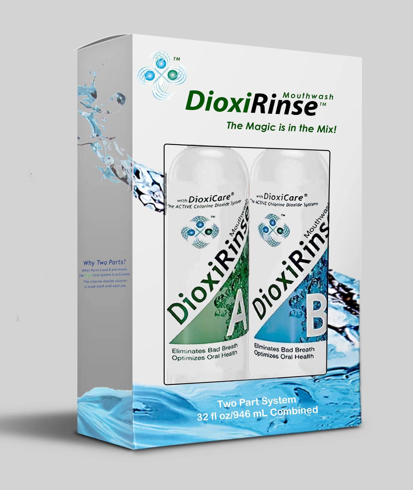 Sensitive Dental Care DioxiRinse Anti-Microbial Mouthrinse 32 Oz. New Boxed Design