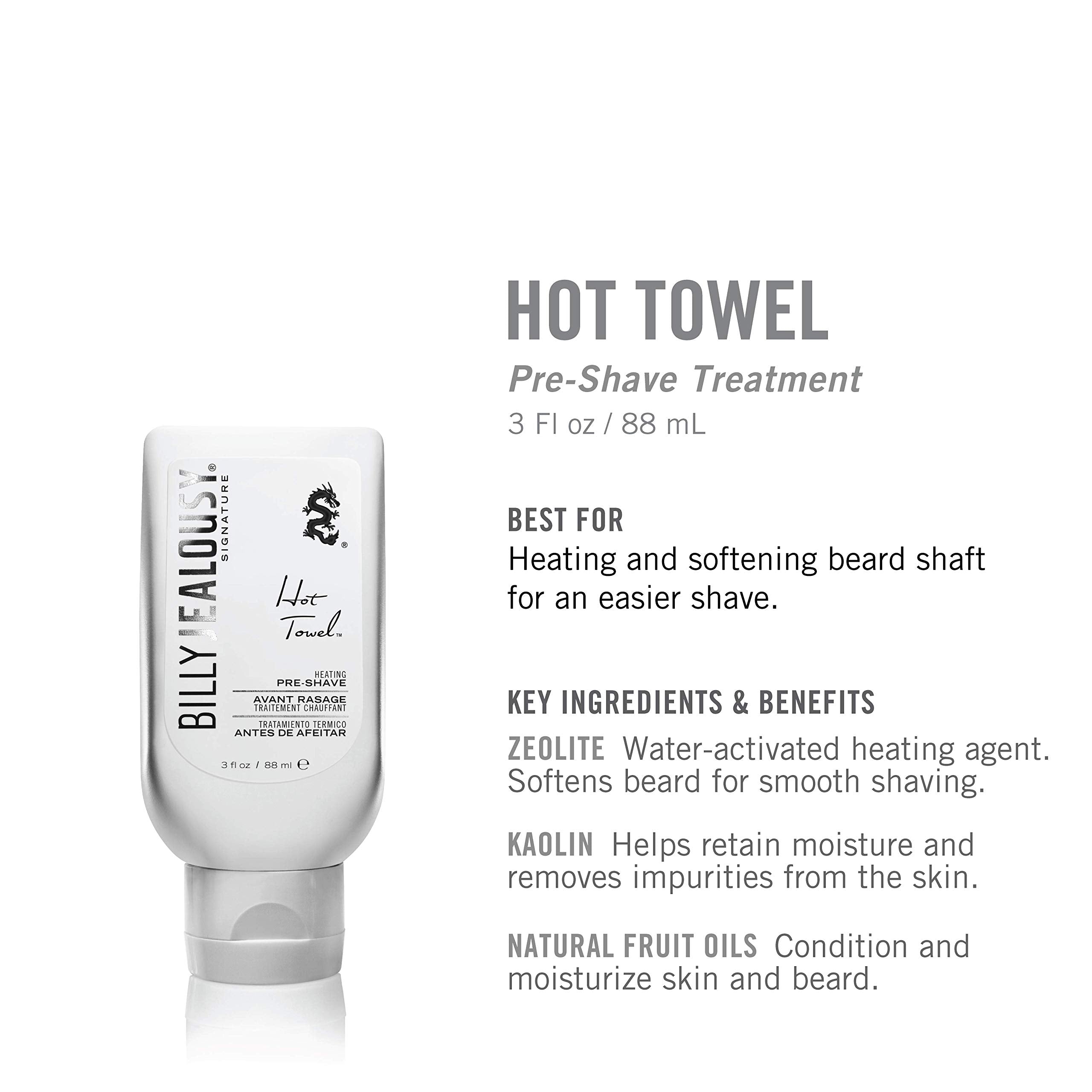 Billy Jealousy Hot Towel Mens Pre,Shave Softening Beard Conditioner, 3 fl. oz.