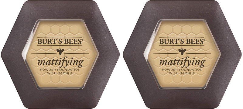 Burts Bees 100% Natural Mattifying Powder Foundation, Vanilla - 0.3 Ounce (Pack of 2)