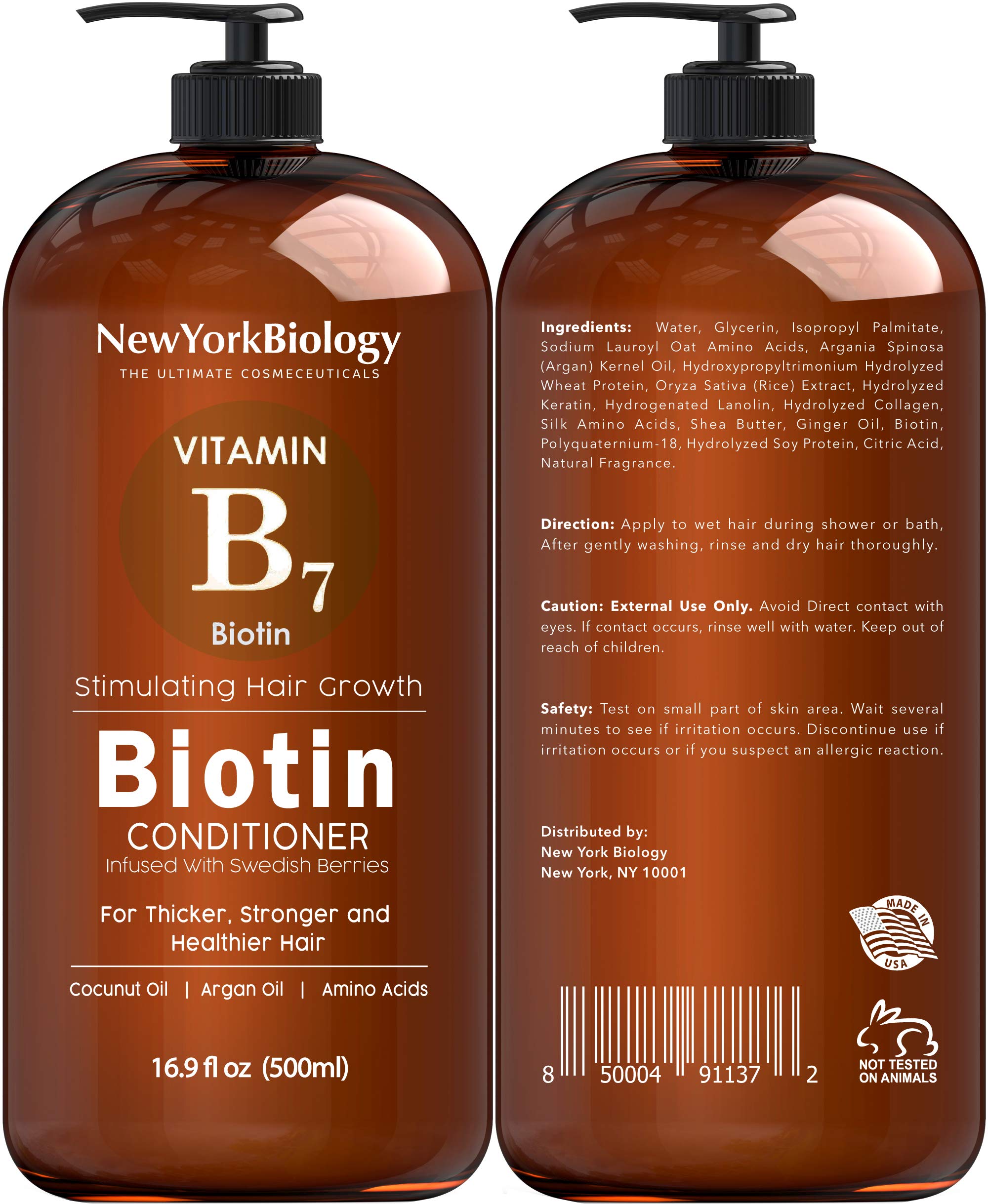 Biotin Shampoo and Conditioner Set for Hair Growth and Thinning Hair – Thickening Formula for Hair Loss Treatment – For Men & Women – Anti Dandruff - 16.9 fl Oz