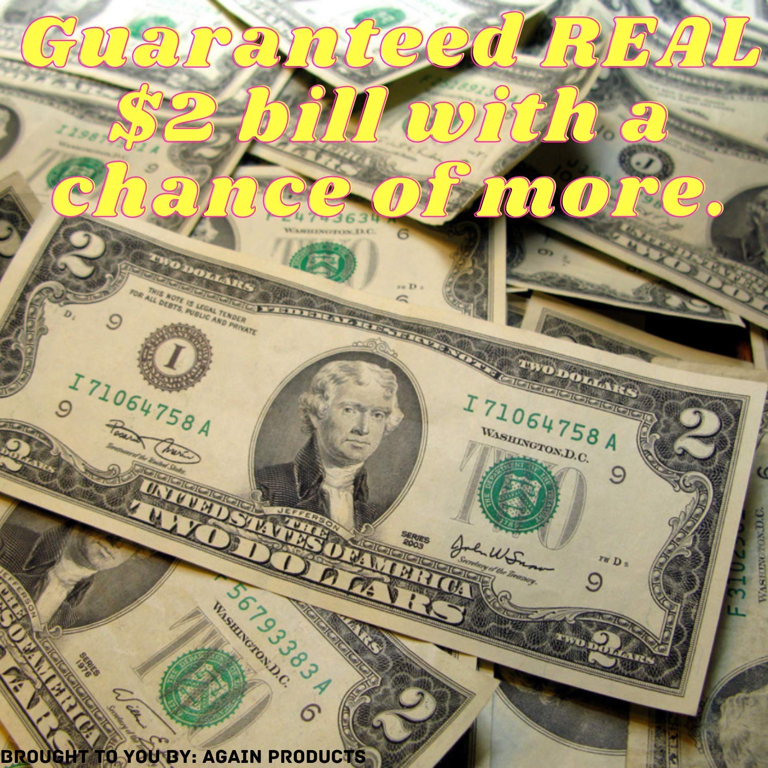 Cash Money Bath Bombs | $2-$2500 Inside | Guaranteed Rare $2 Bill | Large Mystery Surprise Gift | (Pucker Up)