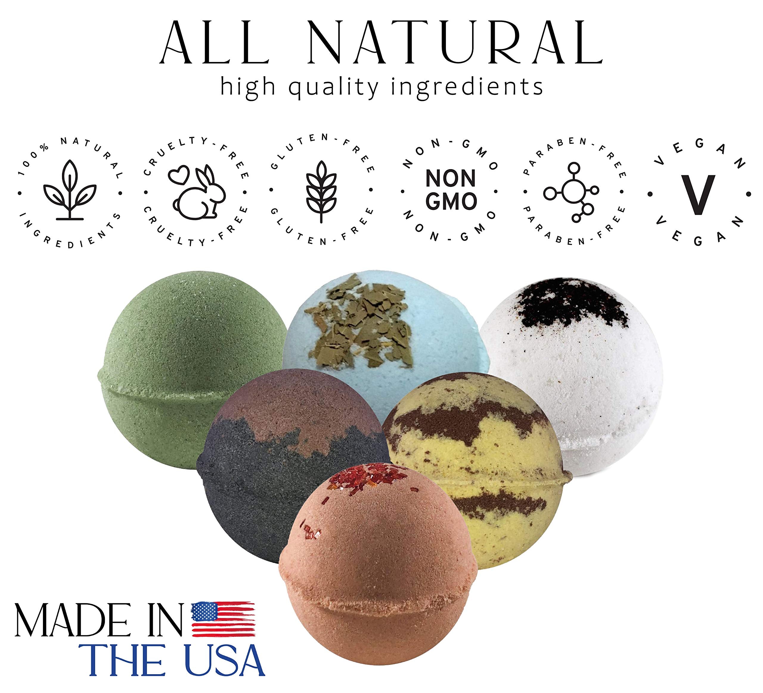 Mr. Bomb - Bath Bombs for Men - for Soothing Well Deserved Relaxation for Men - Set of 6 Tennis Ball Size (5 Ounce) Bombs of Our Most Popular Manly Scents