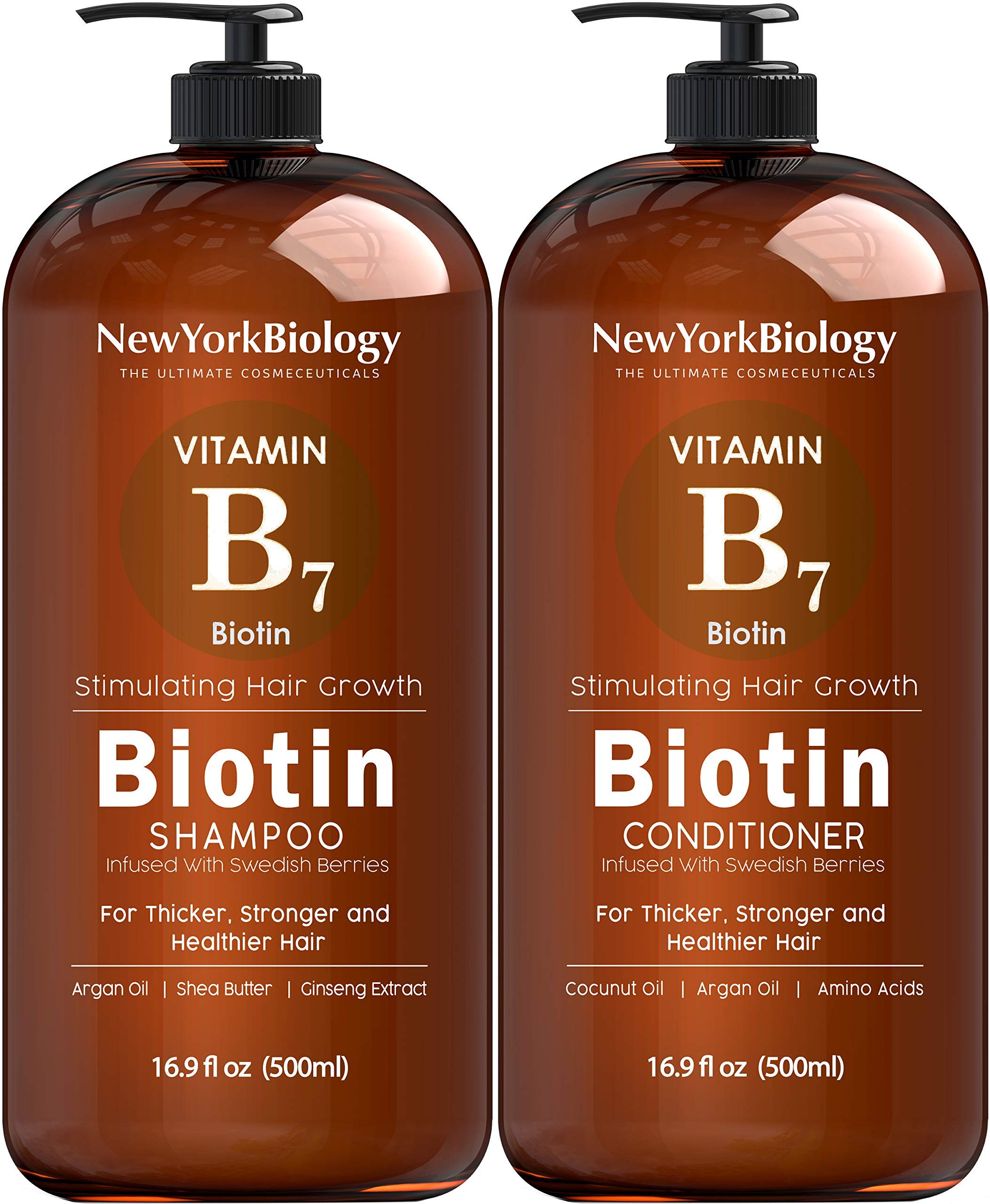 Biotin Shampoo and Conditioner Set for Hair Growth and Thinning Hair – Thickening Formula for Hair Loss Treatment – For Men & Women – Anti Dandruff - 16.9 fl Oz