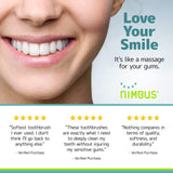 Nimbus Extra Soft Toothbrushes (Compact Size Head), Periodontist Design Tapered Bristles for Sensitive Teeth and Receding Gums, Individually Wrapped Plaque Remover Travel Toothbrush (5 Pack, Colors May Vary)