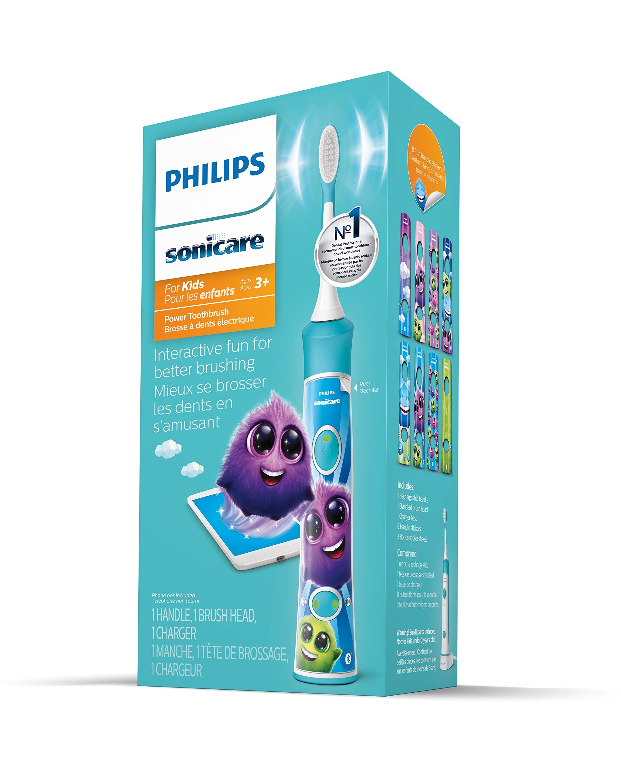 Philips Sonicare HX6321/02 Sonicare for Kids Rechargeable Electric Toothbrush, Blue