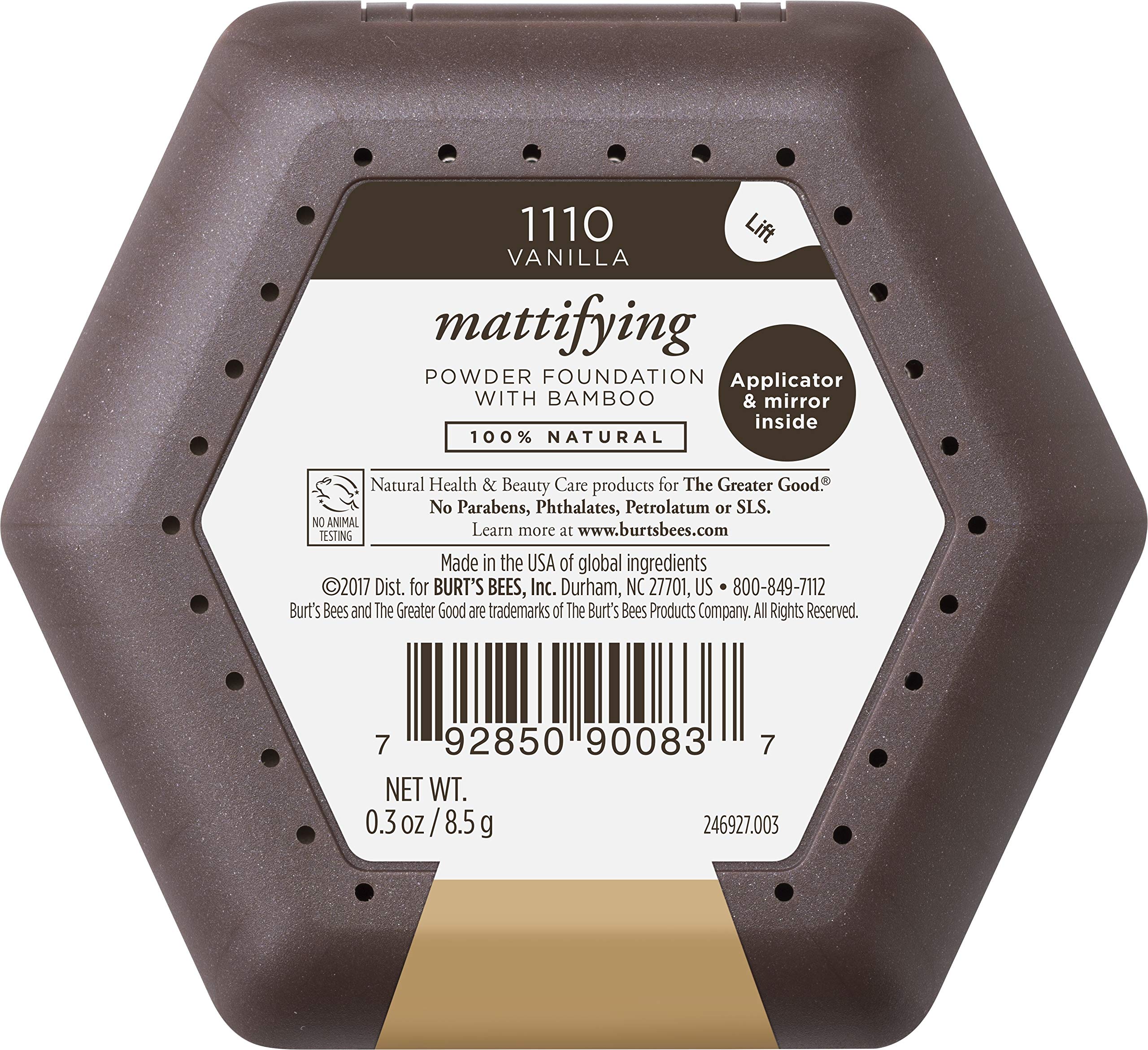 Burts Bees 100% Natural Mattifying Powder Foundation, Vanilla - 0.3 Ounce (Pack of 2)