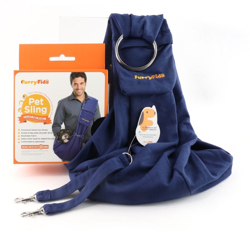 FURRY FIDO NAVY ADJUSTABLE POCKET PET SLING