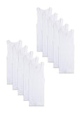 Fruit of the Loom Boys' Cotton Tank Top Undershirt (Multipack), Toddler-10 Pack-White