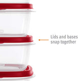 Easy Find Vented Lids Food Storage Containers, Set of 21 (42 Pieces Total), Racer Red