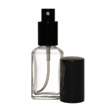 Riverrun Perfume Atomizer, Square Glass Bottle, Black Sprayer 1 oz 30ml (Set of 3)
