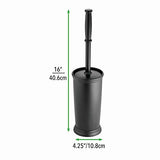 mDesign Compact Freestanding Plastic Toilet Bowl Brush and Holder for Bathroom Storage