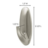 Command Designer Hooks, Medium, Brushed Nickel, 1-Hook (17081BN-ES), Decorate