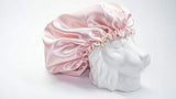 Adults IVORY/BURGUNDY Reversible Satin Hair Bonnet Handmade By RJstyles.co in Sizes X-Large to 5X - with Adjustable Ribbon or Cord options available