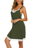 Ekouaer Womens Chemise Sleepwear Full Slips Lace Nightgown Cotton