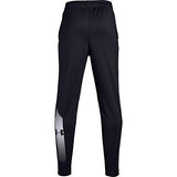 Under Armour Boys' Brawler Tapered Training Pants, Black (001)/White, Youth X-Small