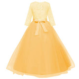 Flower Girls Pageant Ball Gowns Kids Chiffon Embroidered Tulle Wedding Party