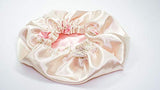 Adults IVORY/BURGUNDY Reversible Satin Hair Bonnet Handmade By RJstyles.co in Sizes X-Large to 5X - with Adjustable Ribbon or Cord options available